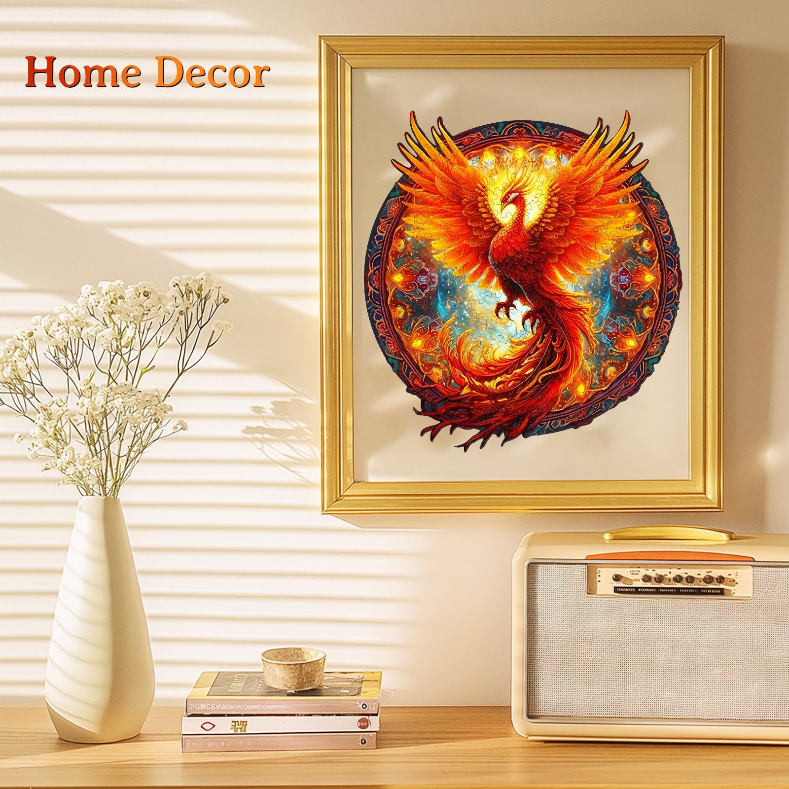 KAAYEE Wooden Jigsaw Puzzles-Wooden Puzzle for Adult Unique Shape Advanced Phoenix Wood Puzzle Adults, Fathers Mother Gifts Christmas Family Puzzles 8.5 * 7.9in 100pcs - Image 3