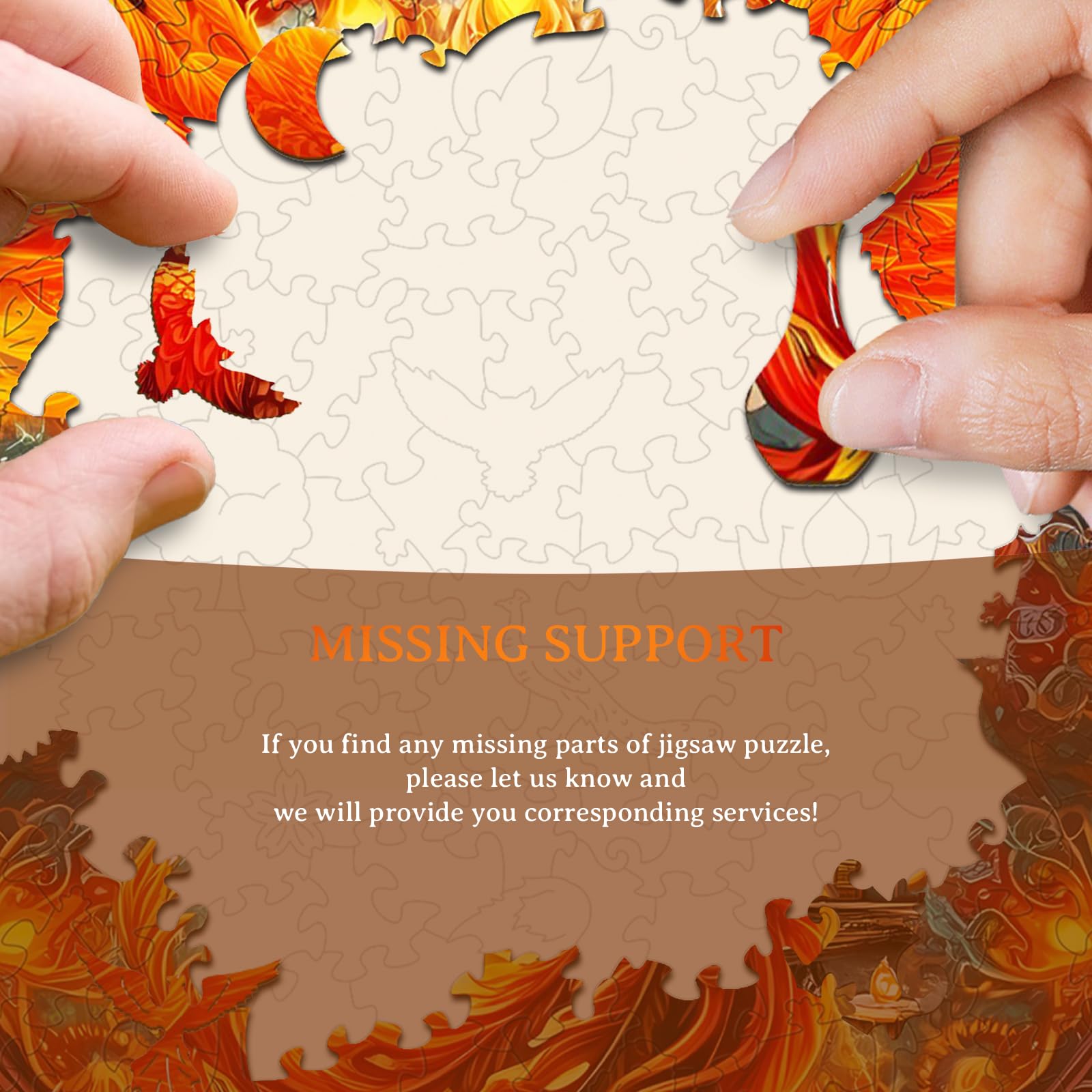 KAAYEE Wooden Jigsaw Puzzles-Wooden Puzzle for Adult Unique Shape Advanced Phoenix Wood Puzzle Adults, Fathers Mother Gifts Christmas Family Puzzles 8.5 * 7.9in 100pcs - Image 9