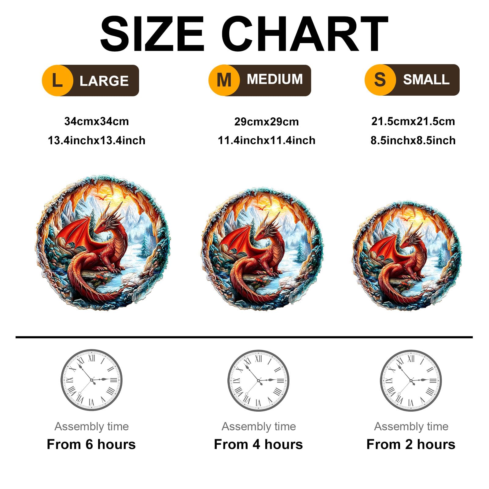 KAAYEE Wooden Puzzles for Adults, Cave Dragon Wooden Jigsaw Puzzle Unique Shape Wood Puzzle Adult, 3D Effect Flat Puzzle Birthday Christmas Family Games (M-11.4 * 11.4 in-195pcs-Over 16 Years Old) - Image 8
